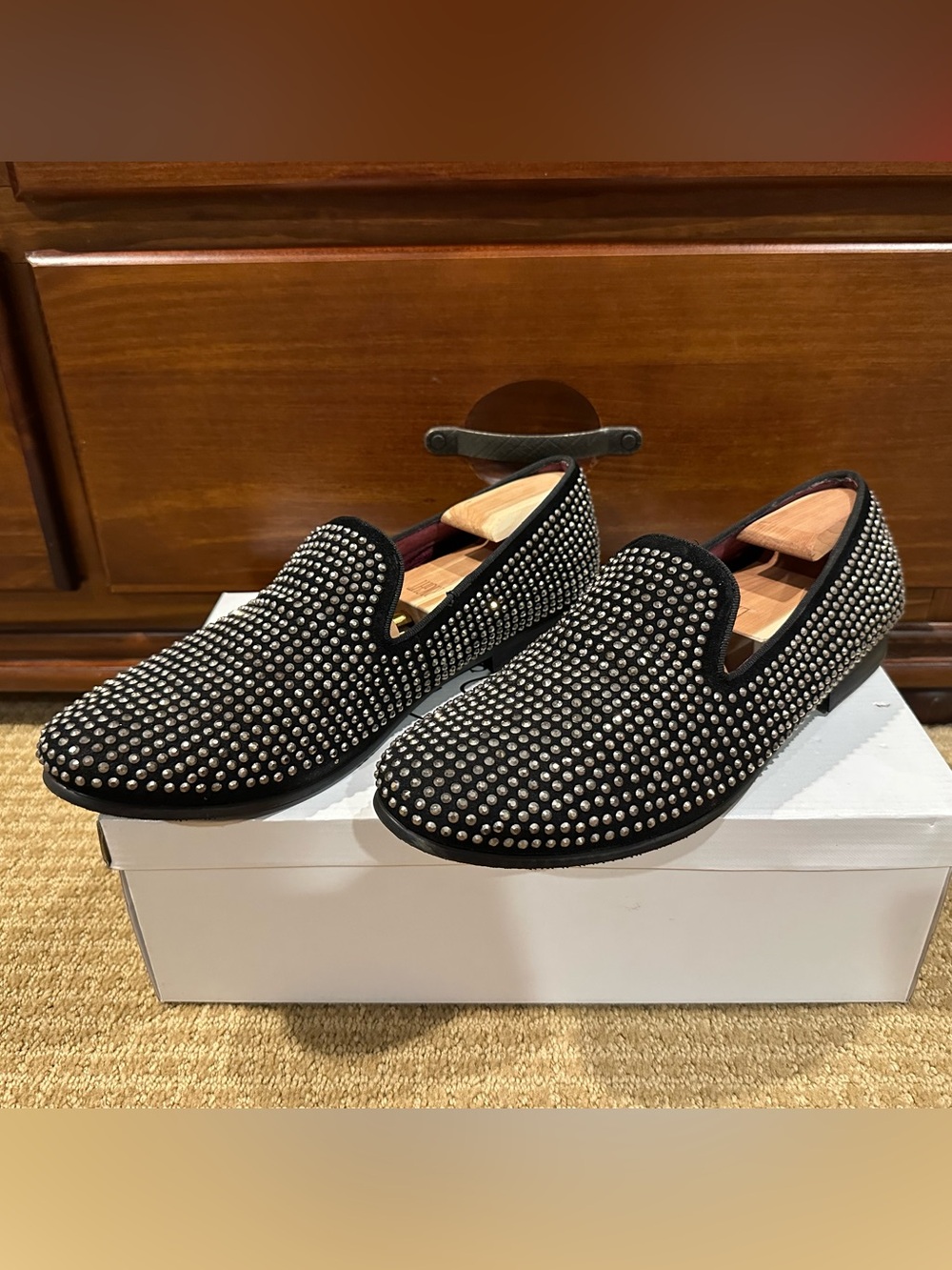 Steve Madden Caviarr Men's Black Studded Loafers 11M